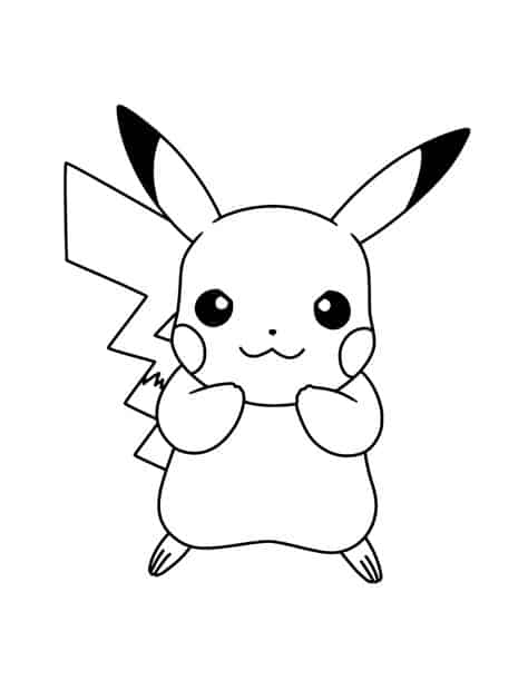 Desenho de Pikachu sentado para colorir - Tudodesenhos