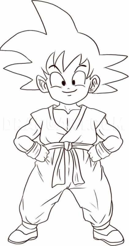 pequeno Goku para colorir