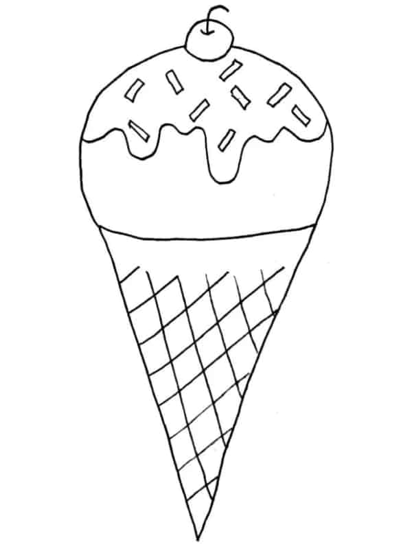 1 desenho de casquinha de sorvete para colorir Raskrasil