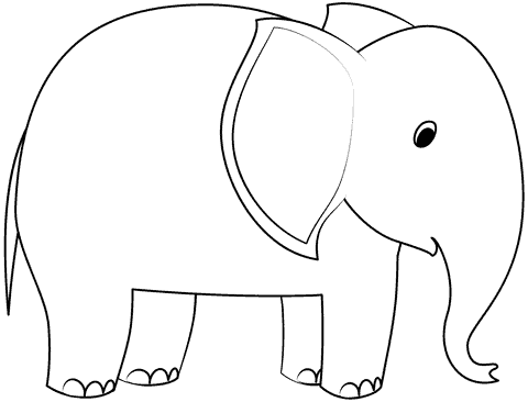 1 desenho simples de elefante para colorir Super Coloring
