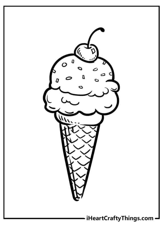 10 sorvete de casquinha para colorir I Heart Crafty Things