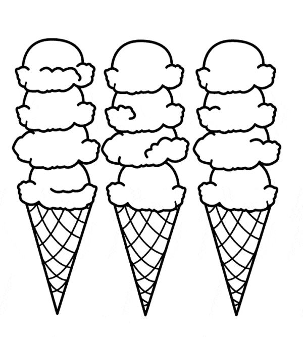 14 sorvetes para colorir Pinterest