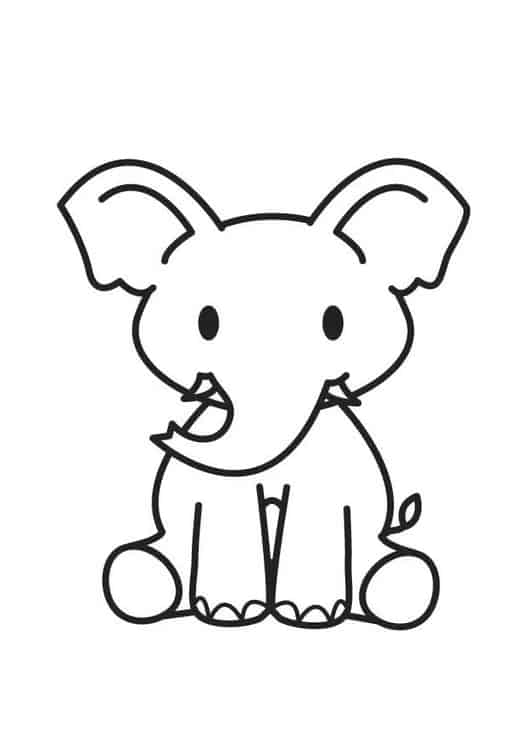 16 desenho de elefante pequeno para colorir Edupics