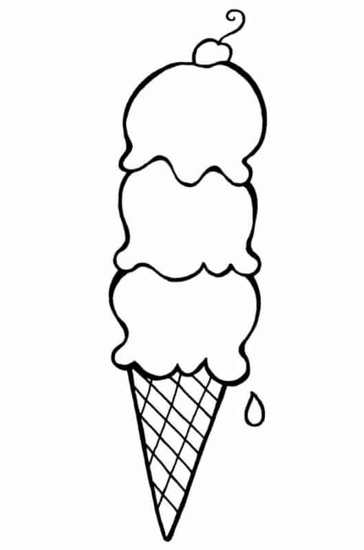 2 desenho simples de sorvete para colorir Pinterest