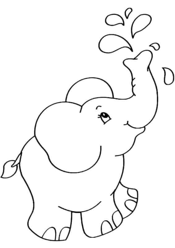 23 atividade de pintar de elefante pequeno Coloring Pages