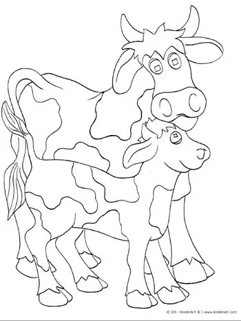 24 atividade pintar de vaca e filhote KinderArt