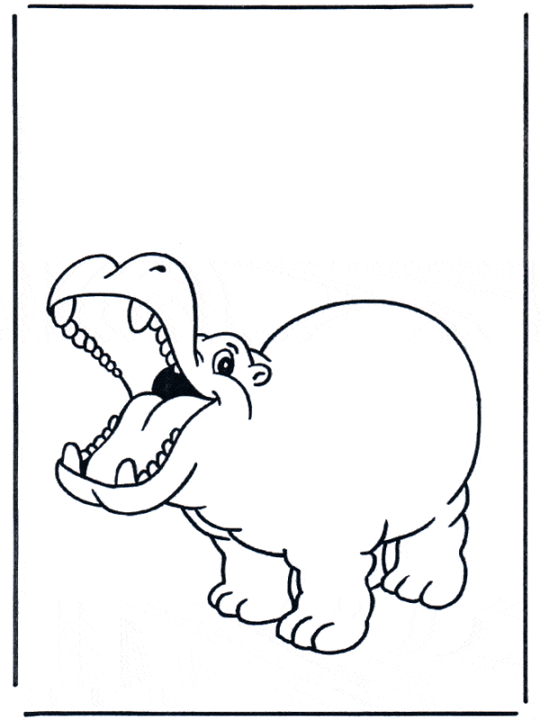 3 desenho de hipopotamo para pintar Pinterest