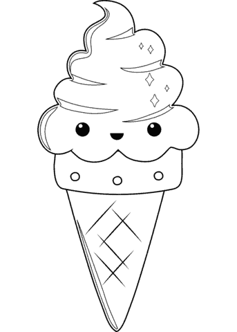 32 sorvete kawaii para colorir Super Coloring