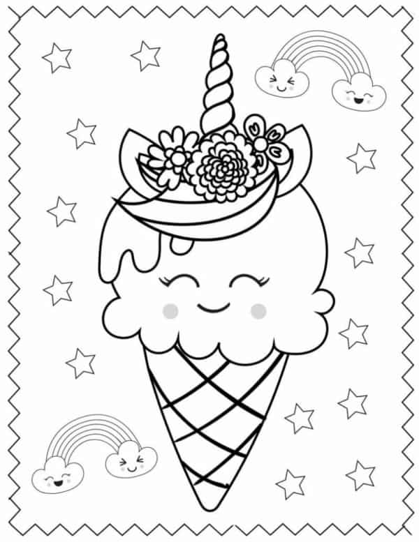 33 sorvete de unicornio para pintar WONDER DAY