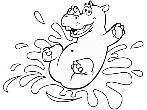 34 desenho divertido de hipopotamo Coloring Home