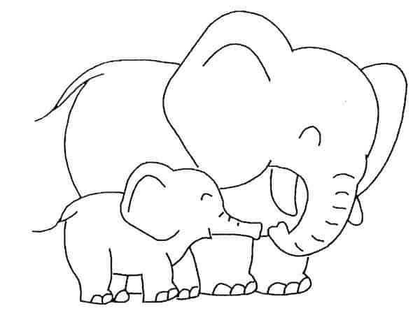 35 desenho com filhote de elefante para colorir Pinterest