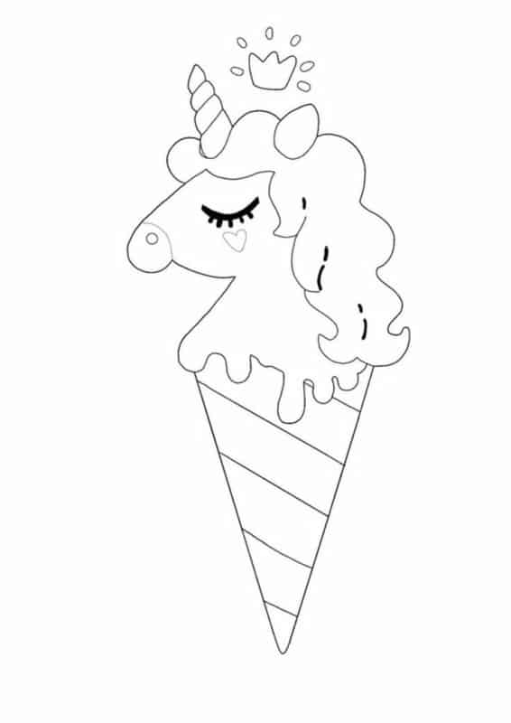 37 sorvete de unicornio para colorir Pinterest