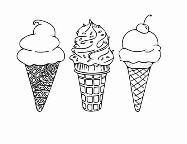 4 desenhos para pintar de sorvete Coloring Home
