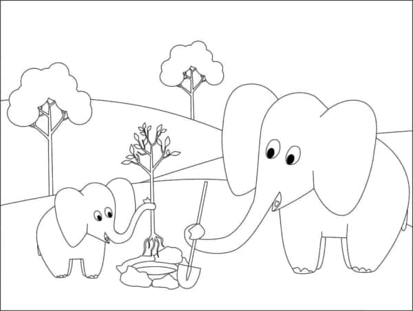 45 elefantes para imprimir e colorir Coloring Pages