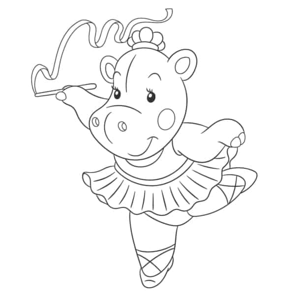 46 desenho de hipopotamo dancando bale Freepik