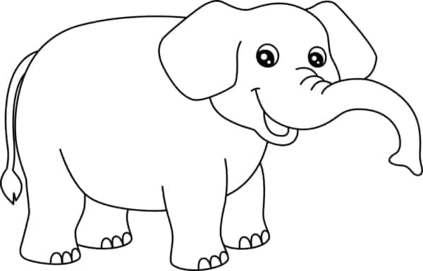 5 desenho simples de elefante para imprimir Vecteezy