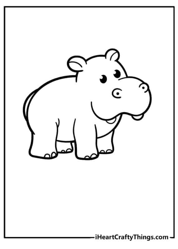 5 desenho simples de hipopotamo para imprimir I Heart Crafty Things
