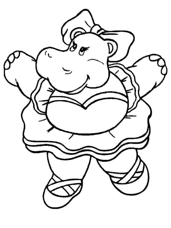 50 desenho de hipopotamo bailarina Coloring Pages
