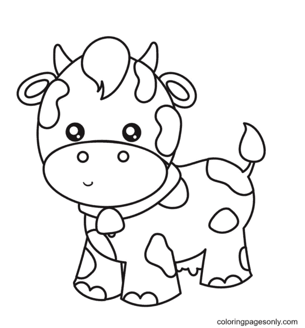 50 desenho fofo de vaca malhada para colorir Coloring Pages For Kids And Adults