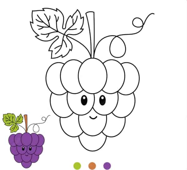 57 atividade de colorir de uva Freepik