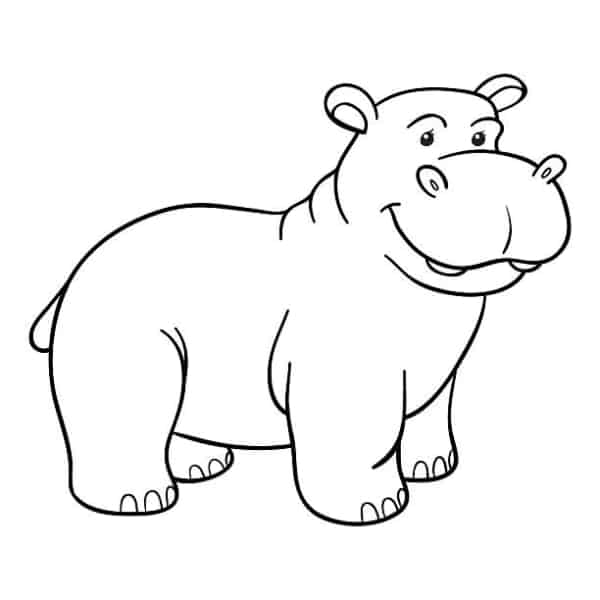 6 desenho simples de hipopotamo para imprimir iStock