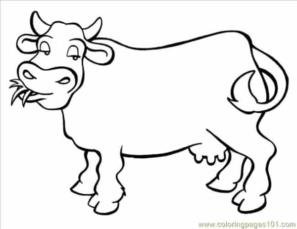 7 vaca comendo para colorir ColoringPages101
