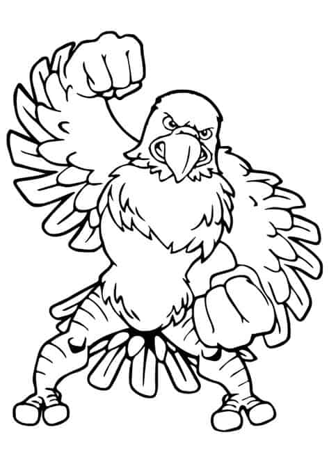 aguia para colorir ao ataque