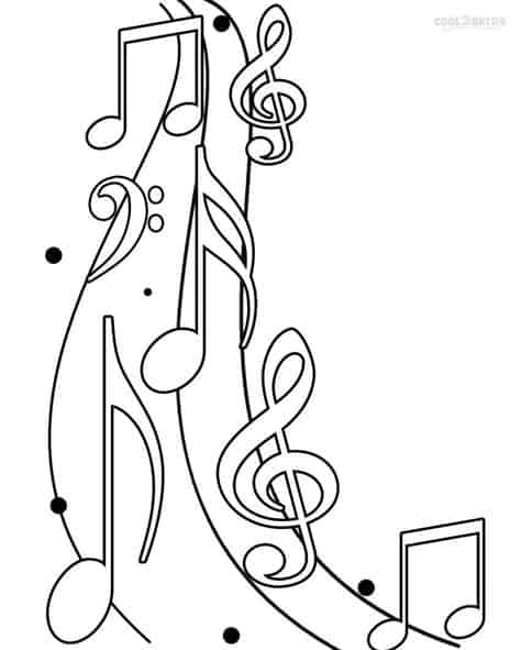 desenho de notas musicais
