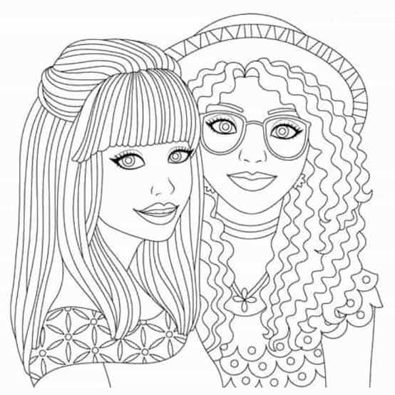 Desenhos de Amigas para Colorir e Imprimir 