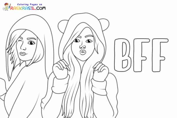 Desenhos kawaii para colorir, desenhar e imprimir - animais, bff