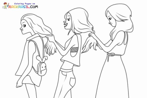 Desenhos para colorir de melhores amigas 