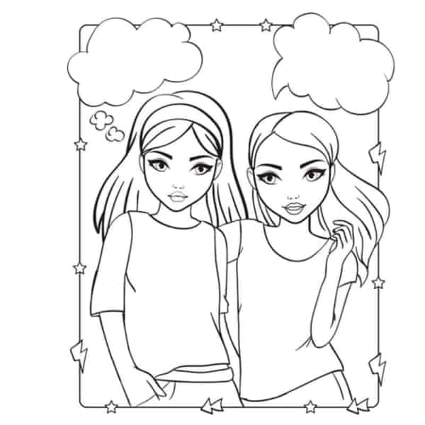 95+ Desenhos do BFF Melhores Amigas para Imprimir e Colorir