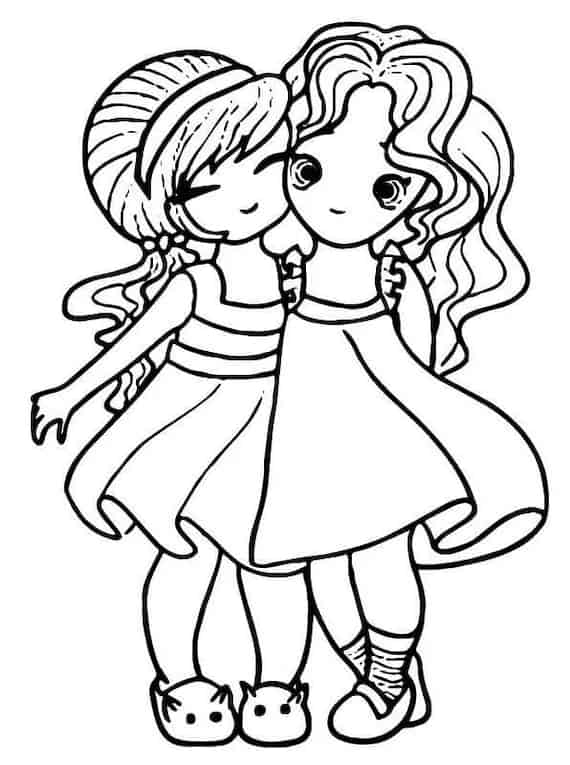 95+ Desenhos do BFF Melhores Amigas para Imprimir e Colorir