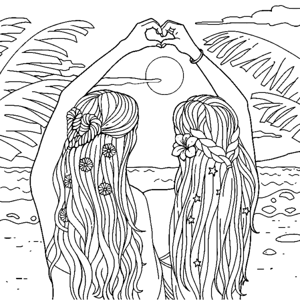 Desenhos de Melhores Amigas 2 para Colorir e Imprimir