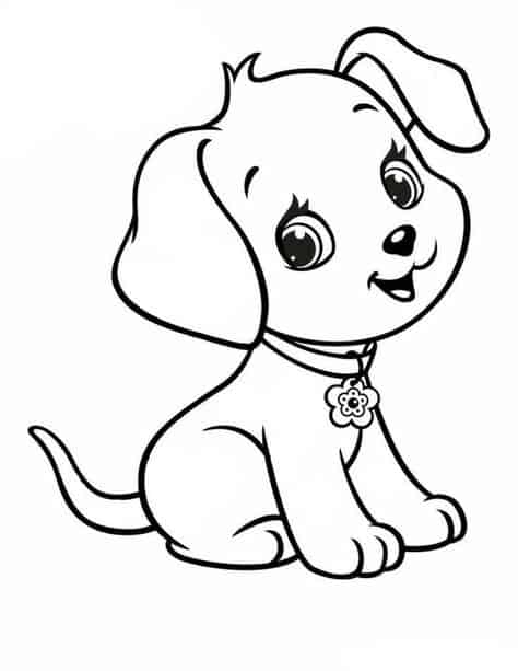 cachorro desenhos simples para colorir