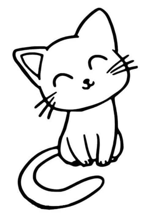 gato desenhos simples para colorir