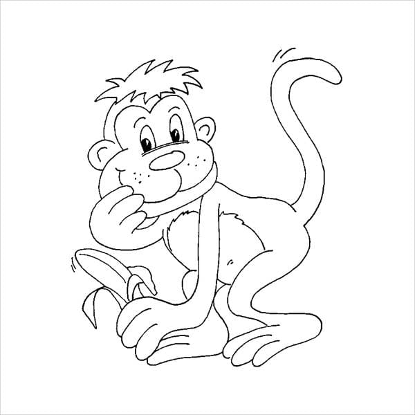 Um desenho realista de um macaco · Creative Fabrica