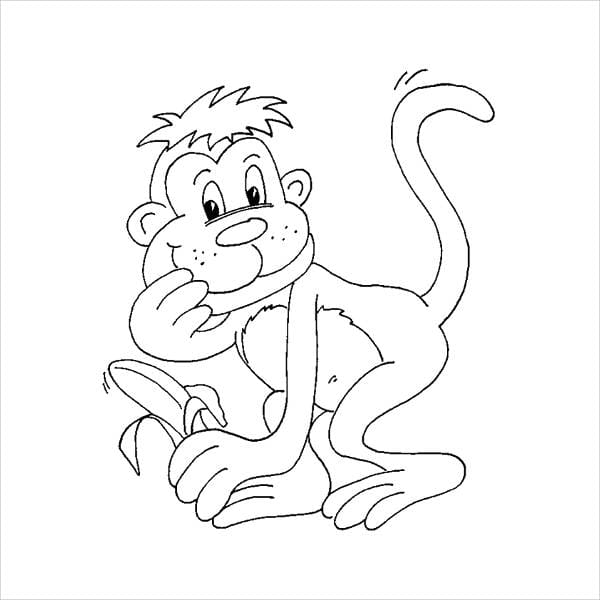 40 Desenhos de Macacos fofos para Colorir