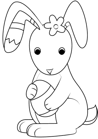 15 desenho simples coelho da pascoa Super Coloring
