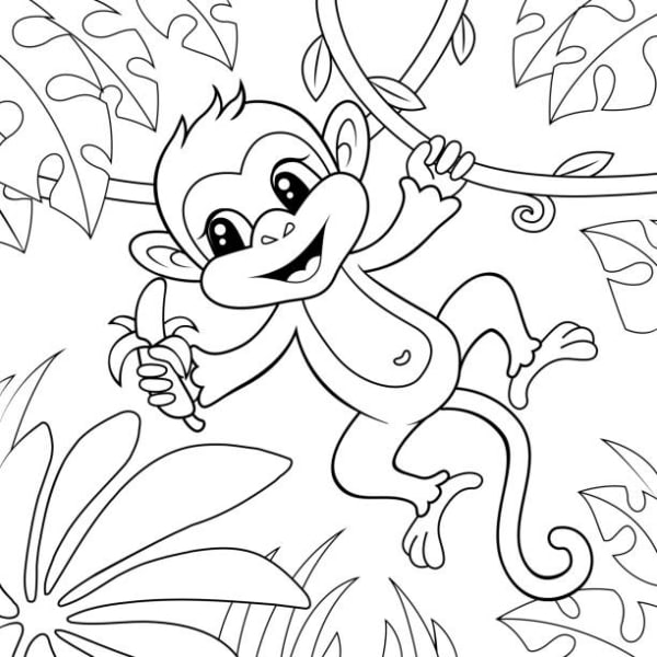 Desenhos de Macacos para Colorir para Crianças - Atividades Divertidas e  Criativas