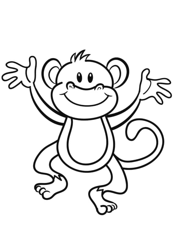 Desenho para colorir de um macaco fofo · Creative Fabrica