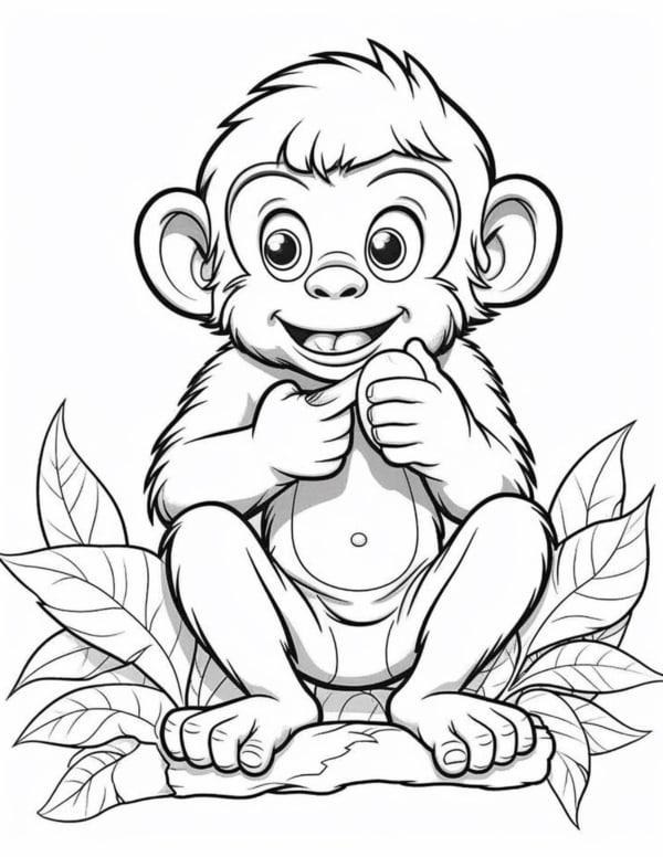 Macaco para Colorir: +60 Desenhos Fofos para Imprimir!