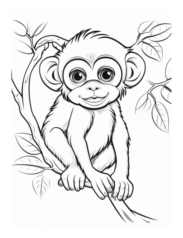 Macaco para Colorir: +60 Desenhos Fofos para Imprimir!