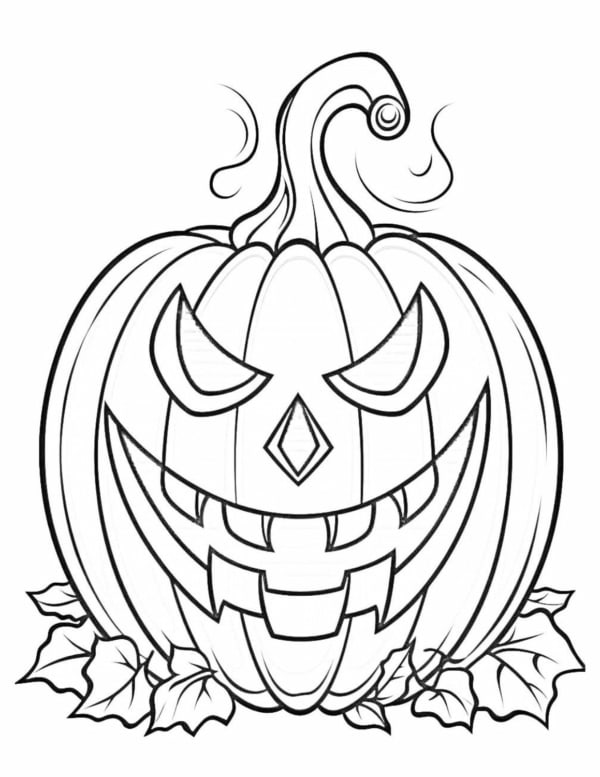 Desenho de Abóbora de halloween decordada para Colorir - Colorir.com