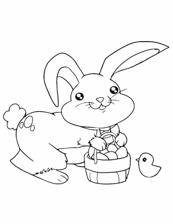 6 desenho fofo coelho pascoa para colorir WONDER DAY