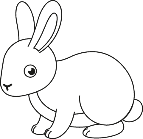 8 desenho simples de coelho pascoa Super Coloring