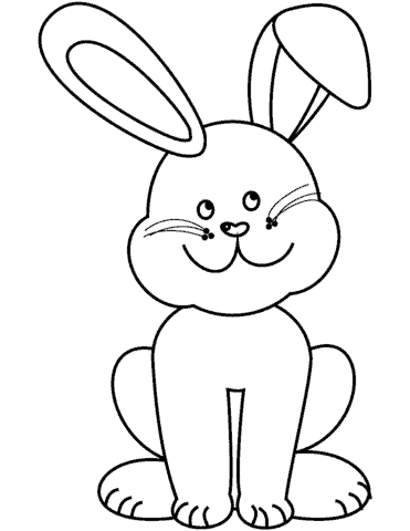 9 desenho simples coelho da pascoa Super Coloring