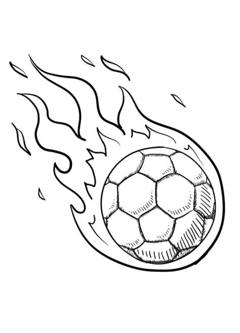 desenho-de-bola-de-futebol-de-fogo-para-colorir - Didática