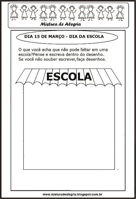 Atividade para colorir - Dia da Escola