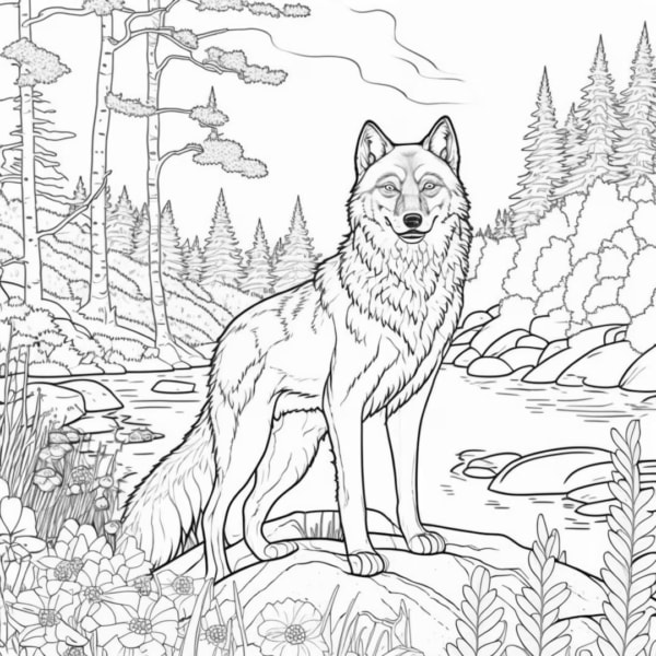 20 lobo selvagem para pintar Pinterest